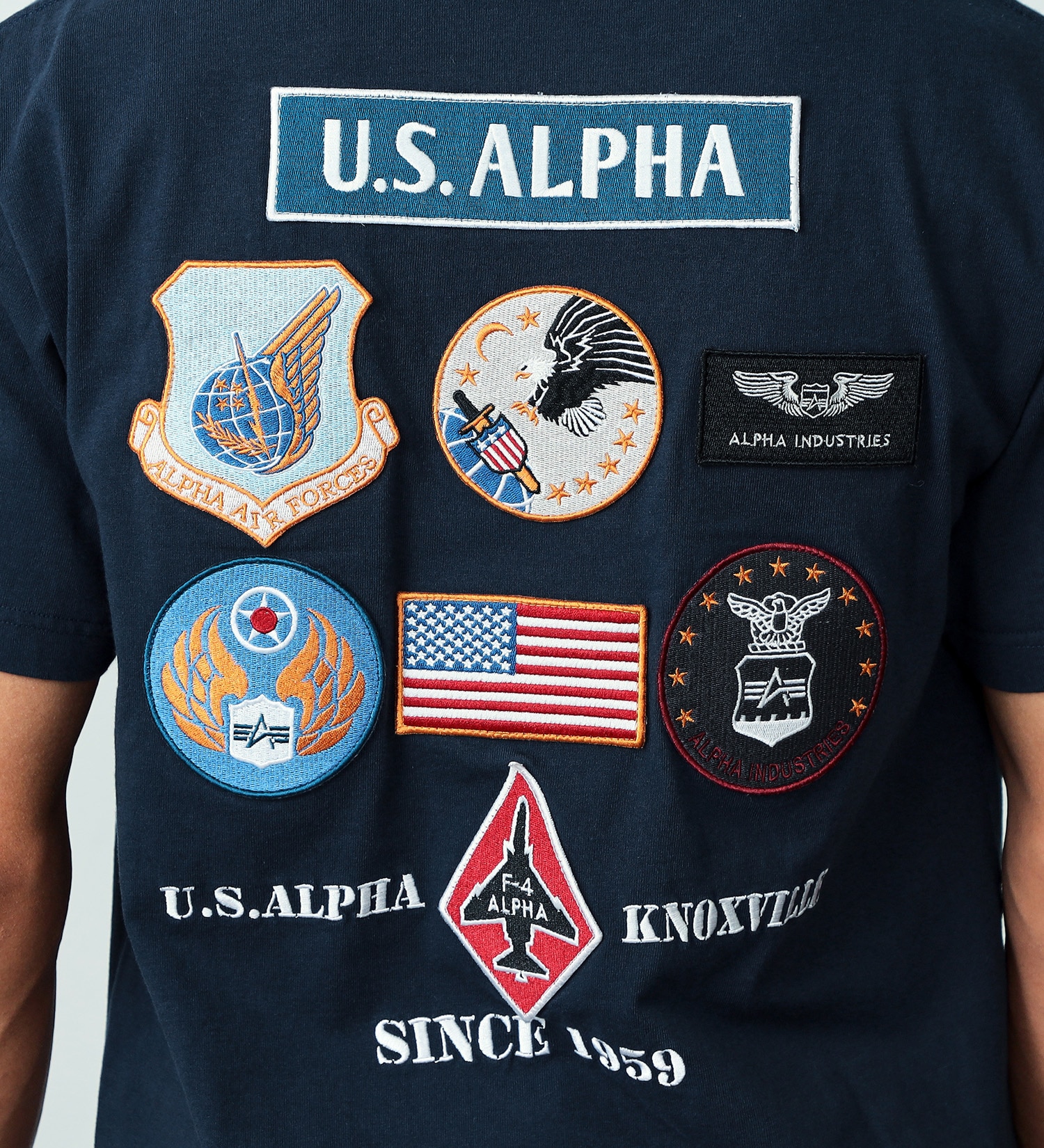 ALPHA(アルファ)の【おまとめ割対象】フライトパッチ Tシャツ 半袖|トップス/Tシャツ/カットソー/メンズ|ネイビー