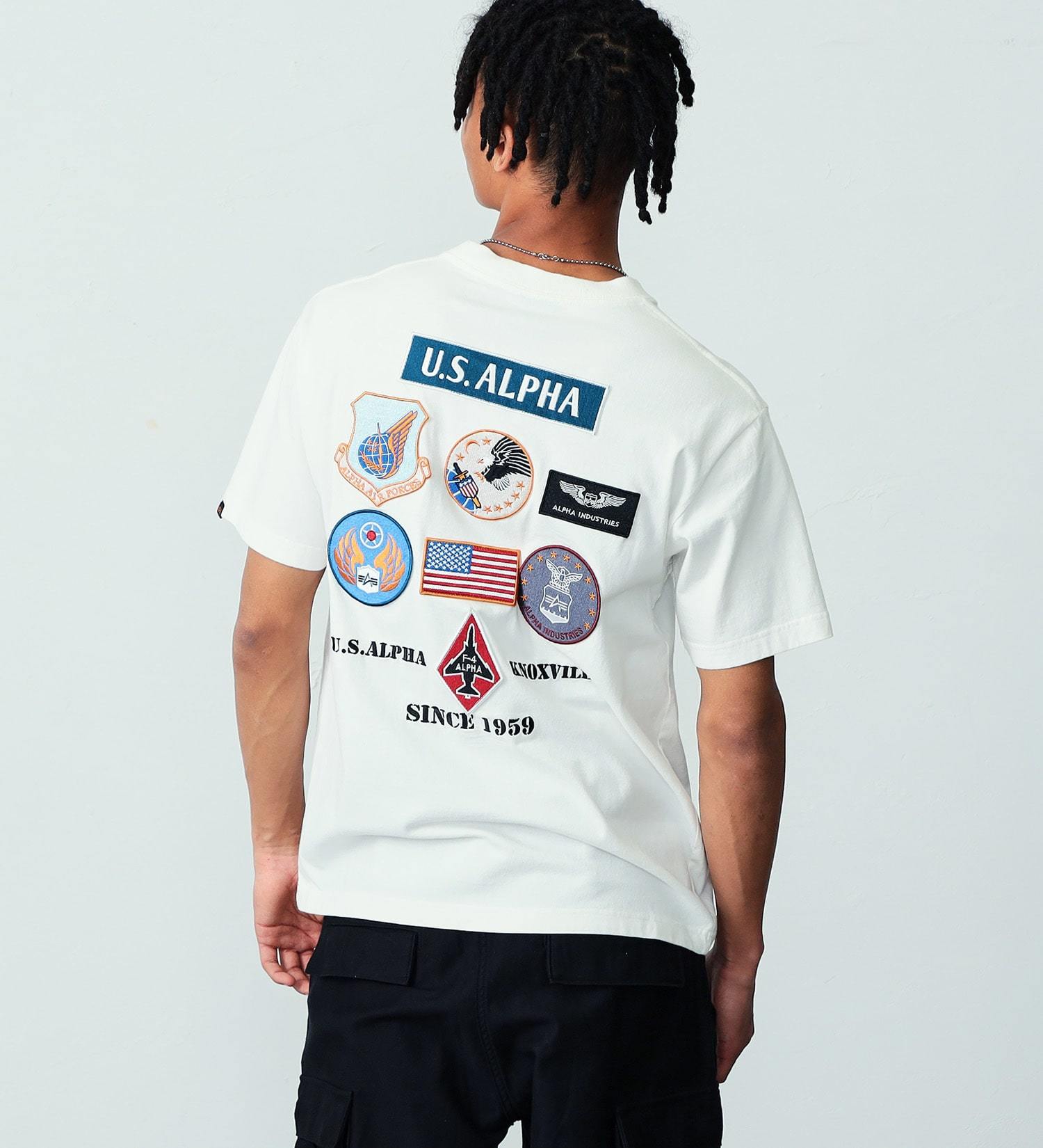 ALPHA(アルファ)のフライトパッチ Tシャツ 半袖|トップス/Tシャツ/カットソー/メンズ|ホワイト