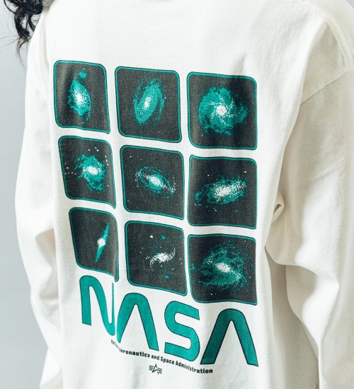 ALPHA(アルファ)の【おまとめ割対象】NASA バックプリントTシャツ 長袖|トップス/Tシャツ/カットソー/メンズ|ホワイト