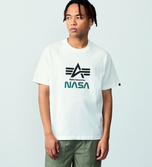 ALPHA(アルファ)の【おまとめ割対象】NASA バックプリントTシャツ 半袖|トップス/Tシャツ/カットソー/メンズ|ホワイト