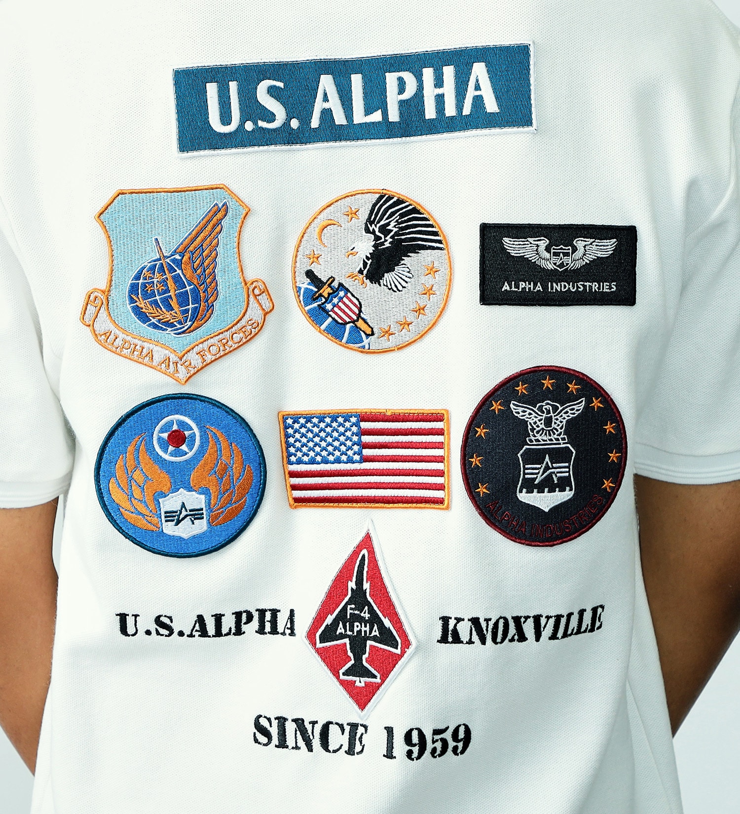 ALPHA(アルファ)の【おまとめ割対象】フライトパッチ カノコポロシャツ|トップス/ポロシャツ/メンズ|ホワイト