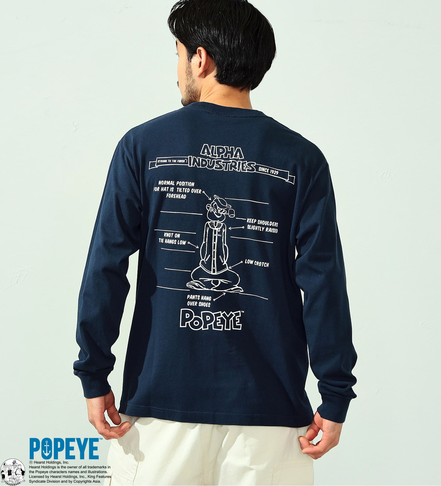 BLACKFRIDAY】POPEYE(TM)xALPHA バックプリントTシャツ 長袖|ALPHA