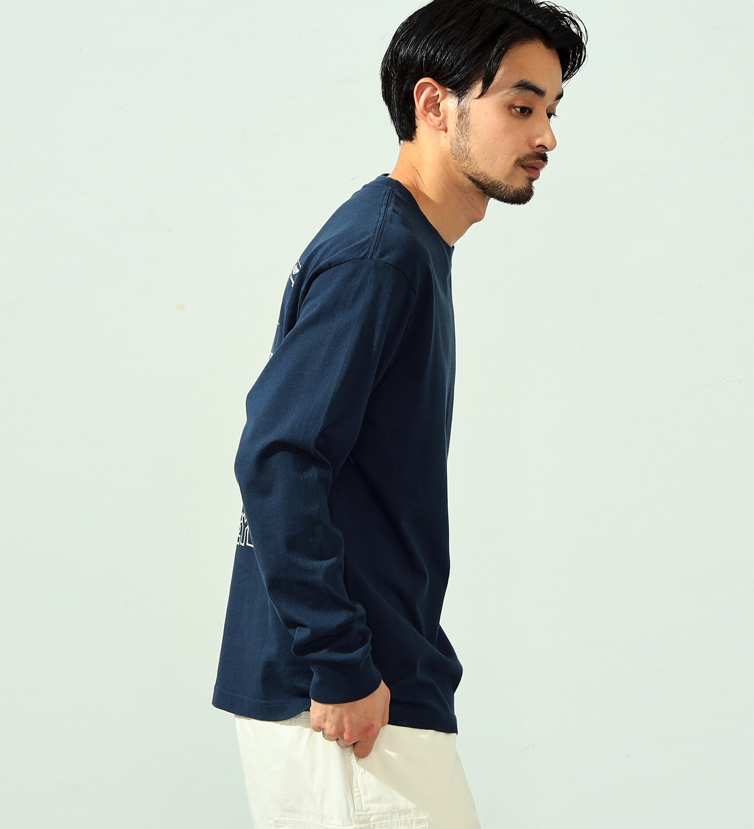 ALPHA(アルファ)の【おまとめ割対象】POPEYE(TM)xALPHA バックプリントTシャツ 長袖|トップス/Tシャツ/カットソー/メンズ|ネイビー