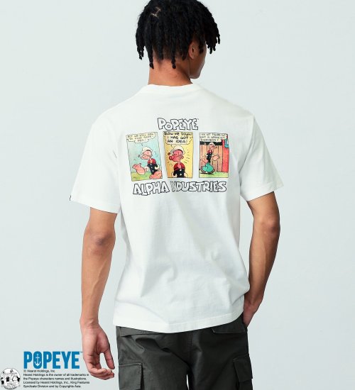 ALPHA(アルファ)の【TIME SALE】POPEYE(TM)xALPHA バックプリントTシャツ(コミック)|トップス/Tシャツ/カットソー/メンズ|ホワイト