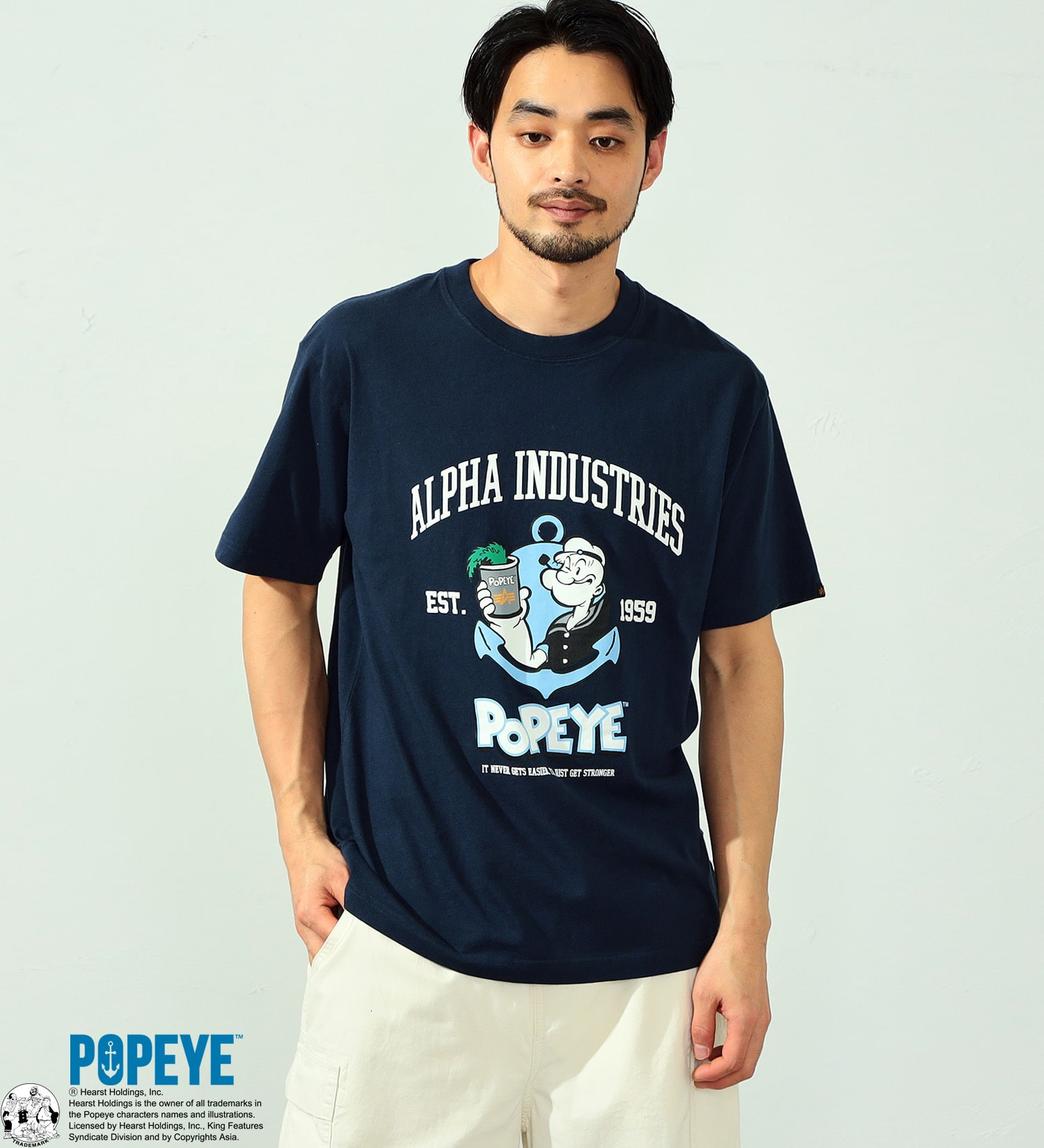 【Pre SALE】POPEYE(TM)xALPHA プリントTシャツ(アンカー)