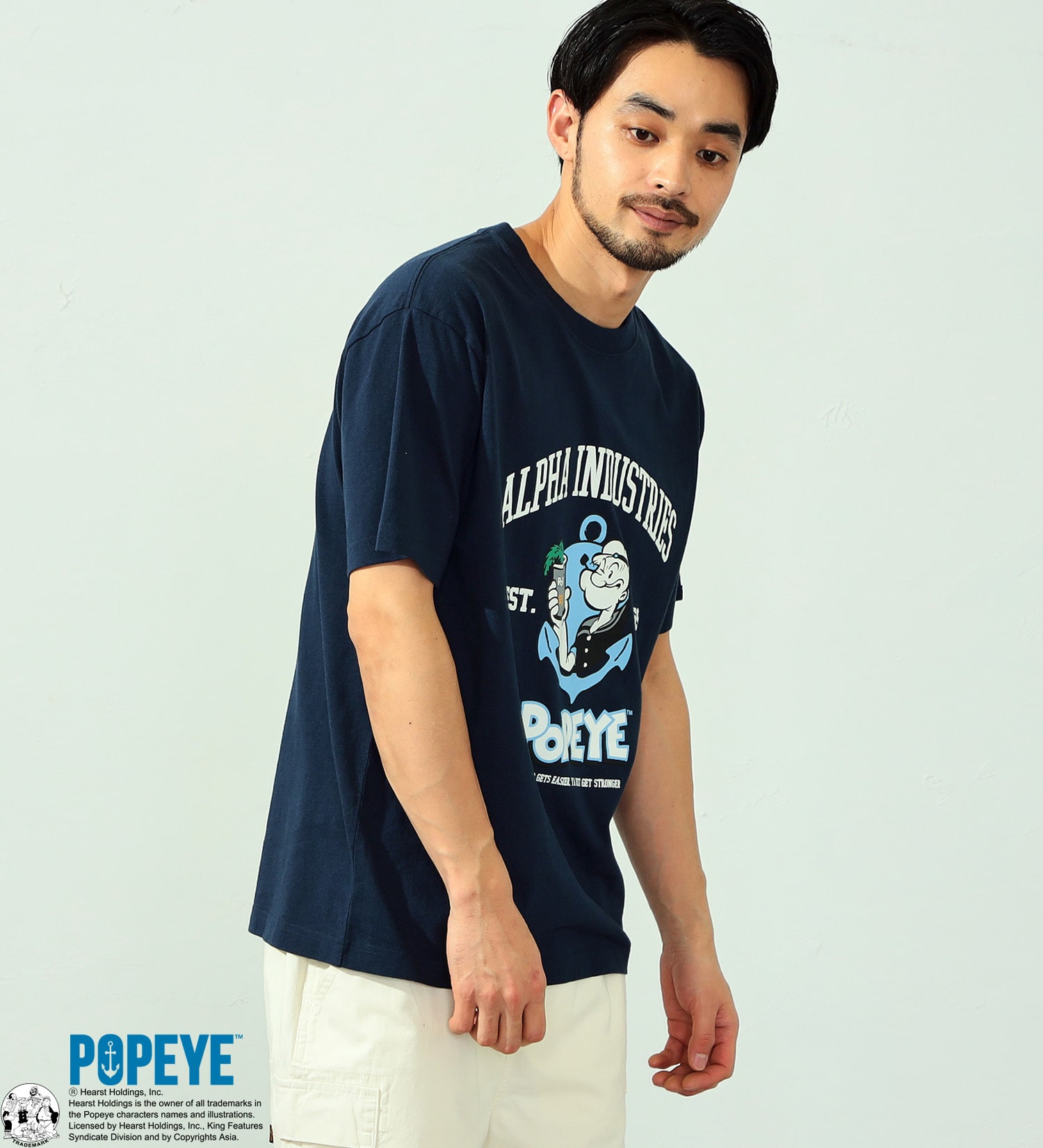 WINTER SALE】POPEYE(TM)xALPHA プリントTシャツ(アンカー)|ALPHA|アルファ