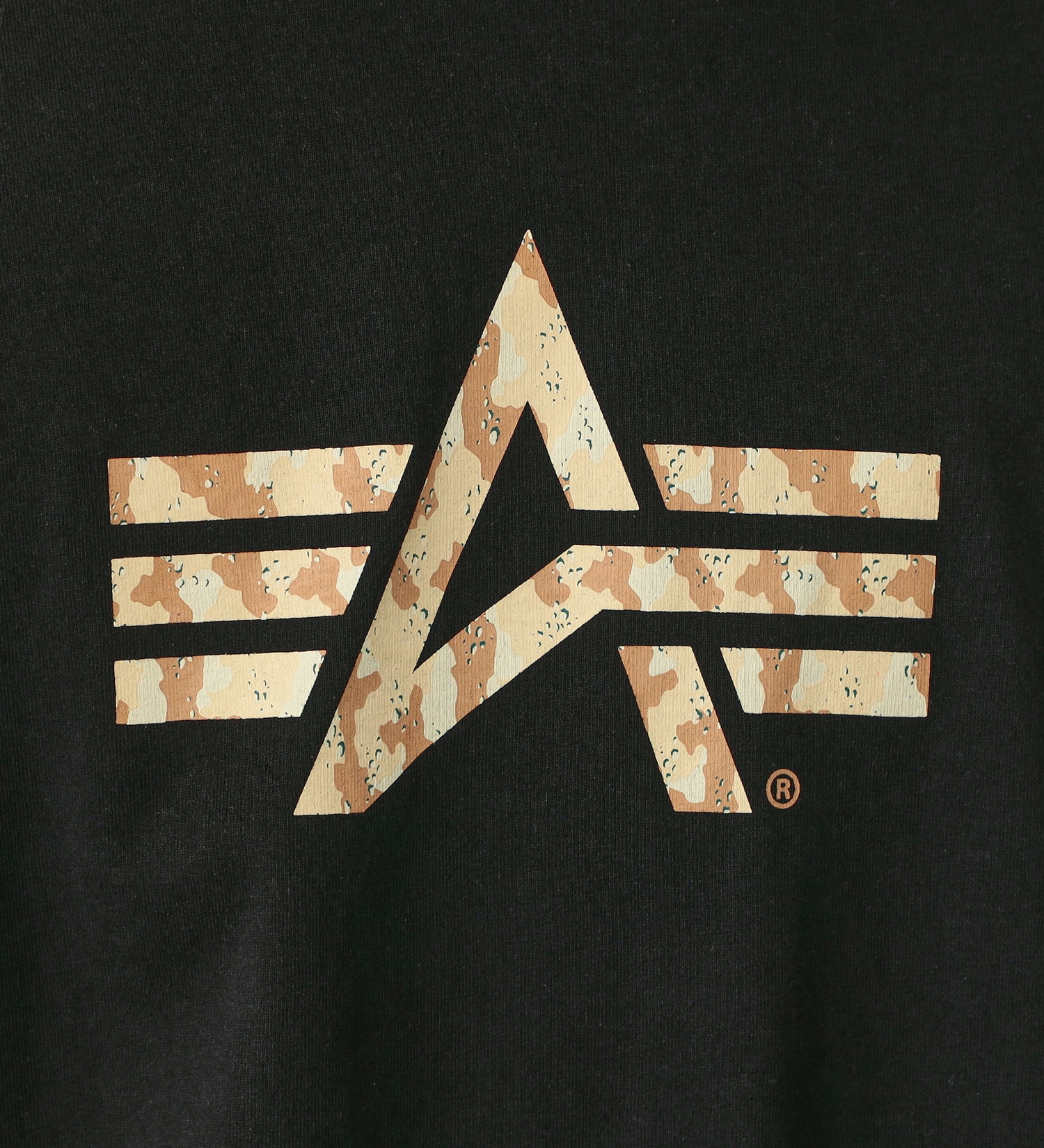 ALPHA(アルファ)の【GW SALE】Aマークプリント 長袖Tシャツ(デザートカモ柄)|トップス/Tシャツ/カットソー/メンズ|ブラック