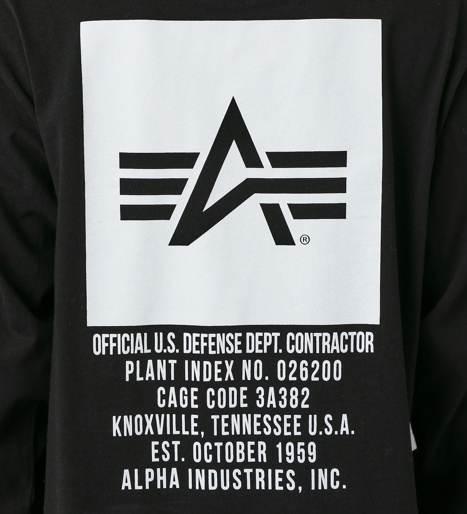 ALPHA(アルファ)の【GW SALE】バックプリントボックスロゴ 長袖Tシャツ|トップス/Tシャツ/カットソー/メンズ|ブラック