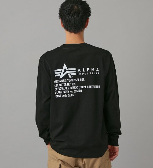ALPHA(アルファ)のPLANT INDEX バックプリント長袖Tシャツ|トップス/Tシャツ/カットソー/メンズ|ブラック