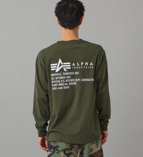 ALPHA(アルファ)のPLANT INDEX バックプリント長袖Tシャツ|トップス/Tシャツ/カットソー/メンズ|グリーン