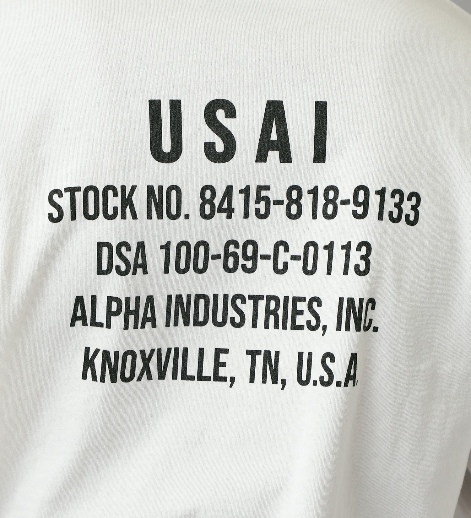 ALPHA(アルファ)の【カート割対象】【FINAL SALE】MIL.SPEC USAIバックプリント長袖Tシャツ|トップス/Tシャツ/カットソー/メンズ|ホワイト