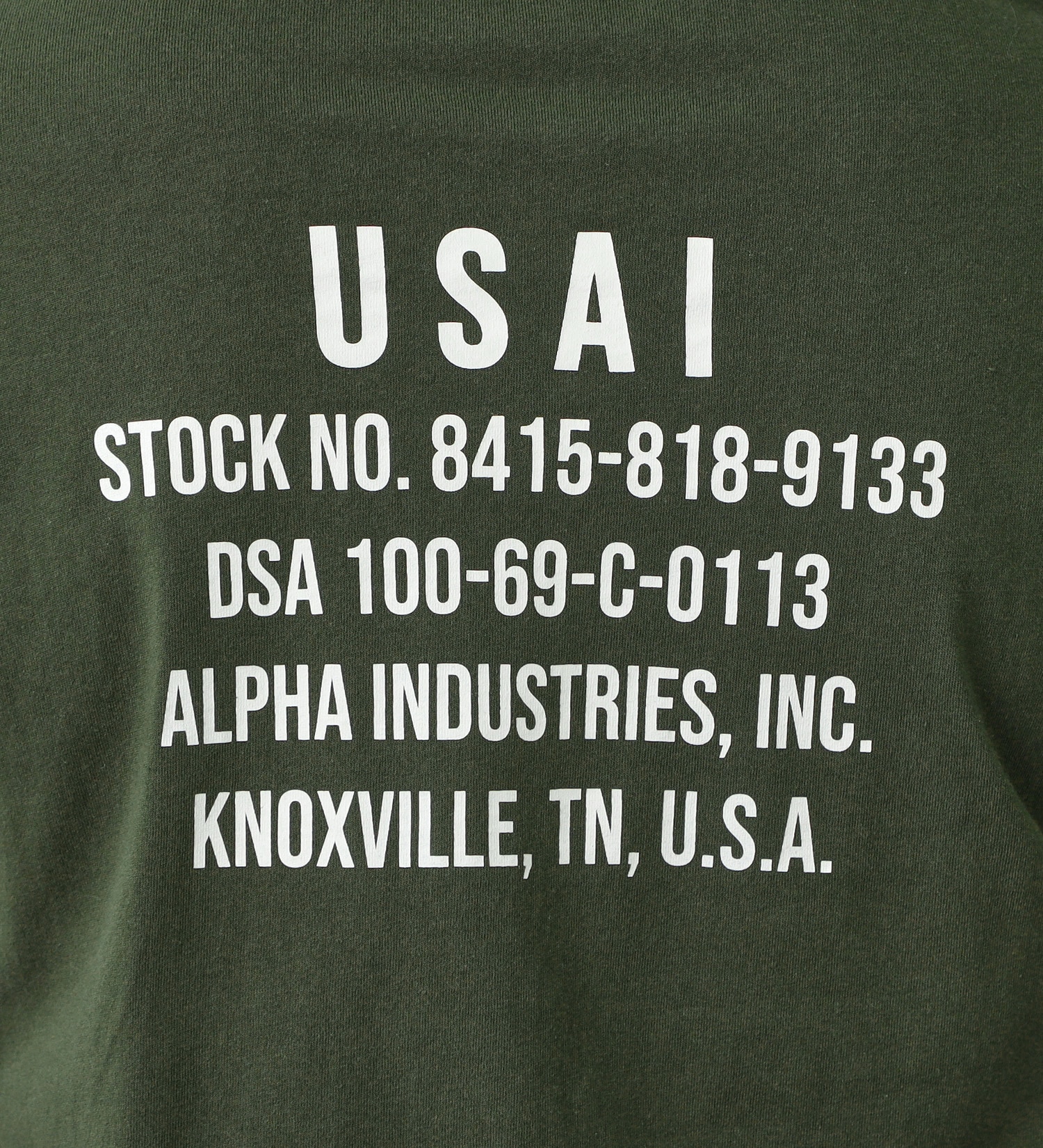 ALPHA(アルファ)の【GW SALE】MIL.SPEC USAIバックプリント長袖Tシャツ|トップス/Tシャツ/カットソー/メンズ|グリーン