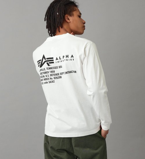 の【最終処分SALE】PLANT INDEX バックプリント長袖Tシャツ|//|ホワイト