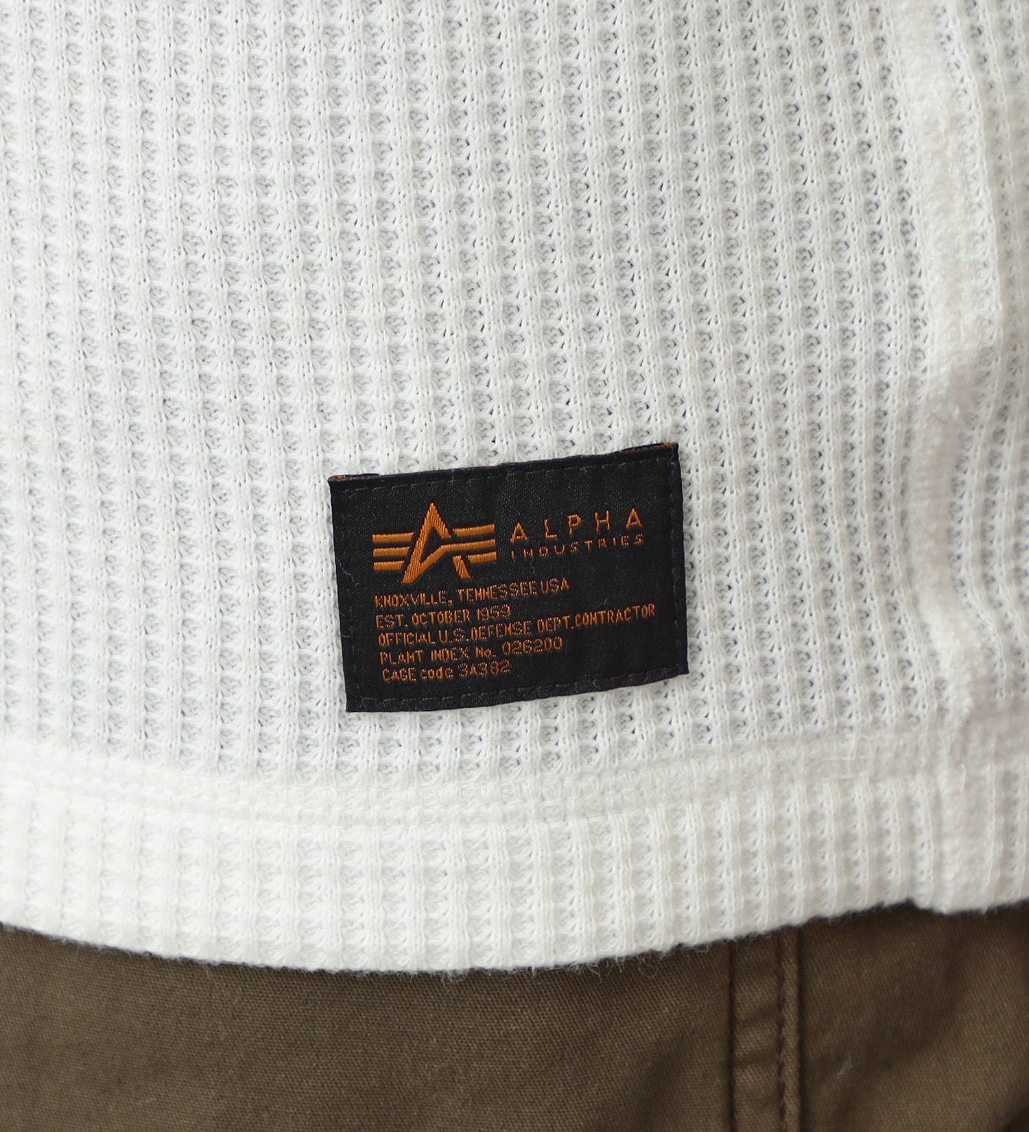 ALPHA(アルファ)の【GW SALE】ワッフル ヘンリーネック 長袖Tシャツ 無地|トップス/Tシャツ/カットソー/メンズ|ホワイト