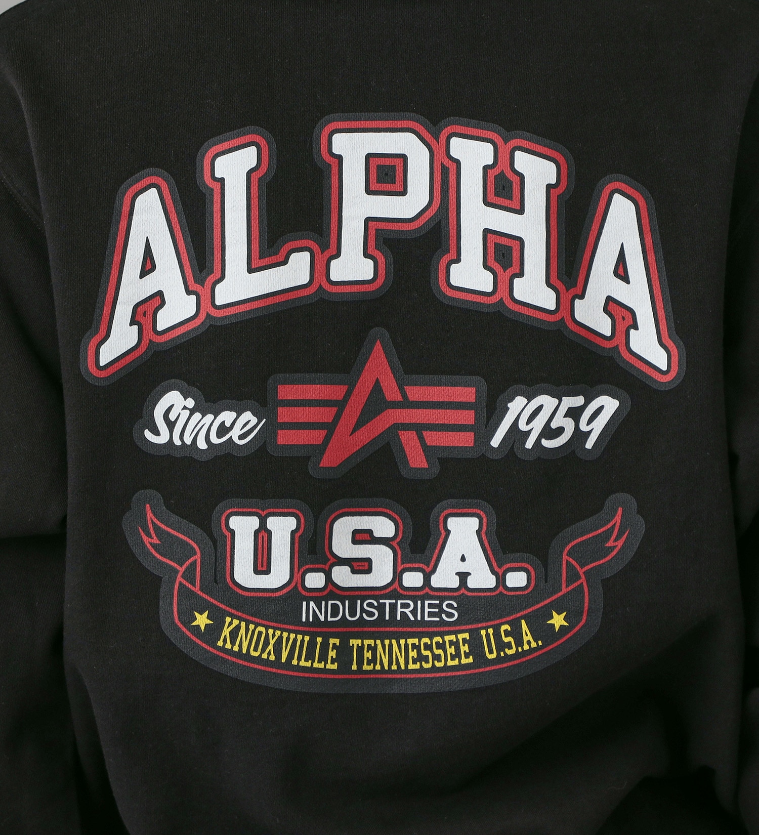 ALPHA(アルファ)の【GW SALE】FLYING-Aマーク バックプリントスウェットパーカー|トップス/パーカー/メンズ|ブラック