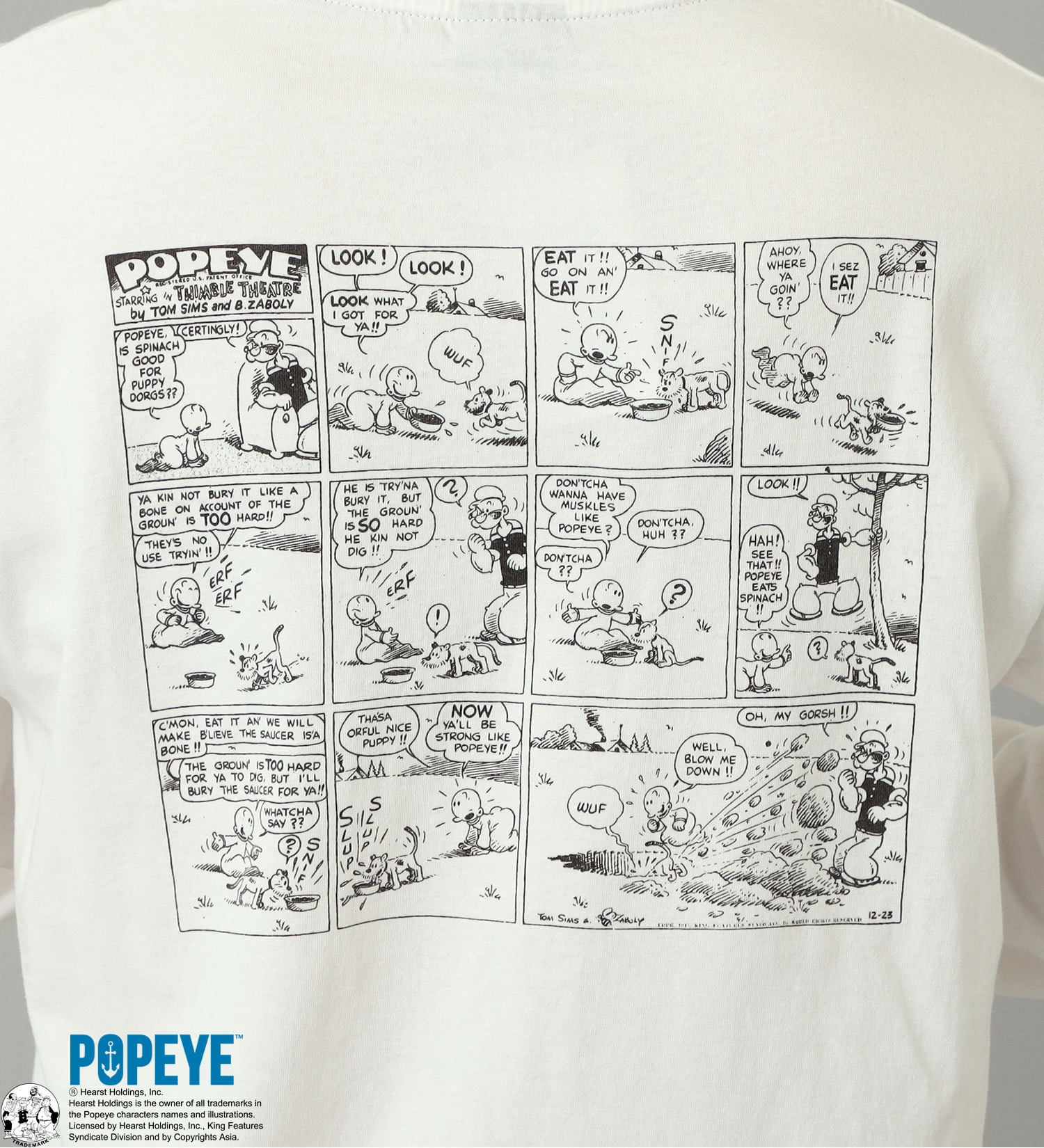 ALPHA(アルファ)の【GW SALE】POPEYE(TM)xALPHA バックプリントTシャツ 長袖 (コミック)|トップス/Tシャツ/カットソー/メンズ|ホワイト