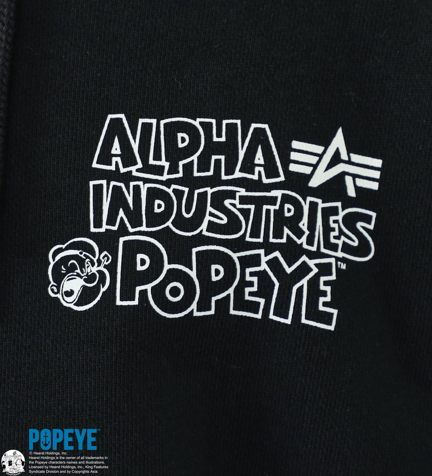 ALPHA(アルファ)の【GW SALE】POPEYE(TM)xALPHA ジップアップパーカー|トップス/パーカー/メンズ|ブラック