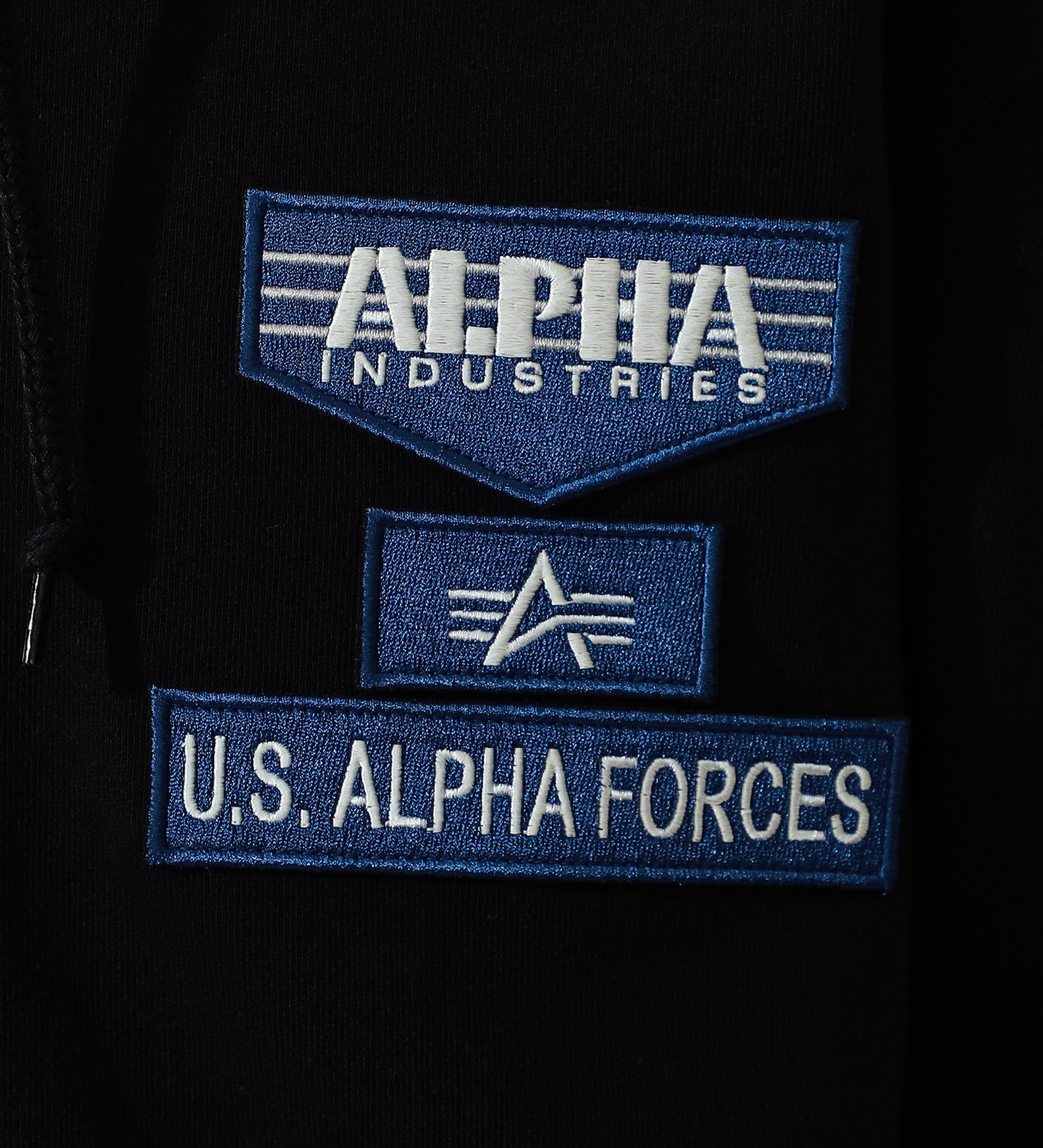 ALPHA(アルファ)のパッチドフルジップパーカー|トップス/パーカー/メンズ|ブラック