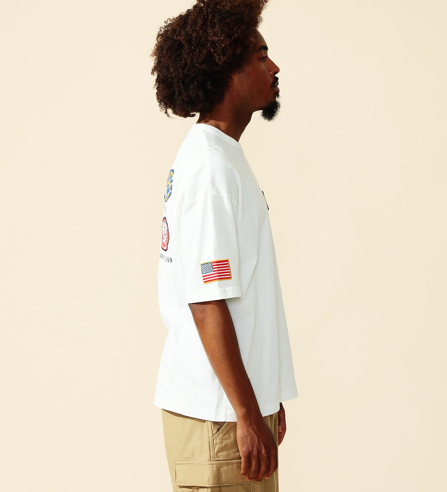 ALPHA(アルファ)のスクアドロンプリントパッチTシャツ 半袖|トップス/Tシャツ/カットソー/メンズ|ホワイト