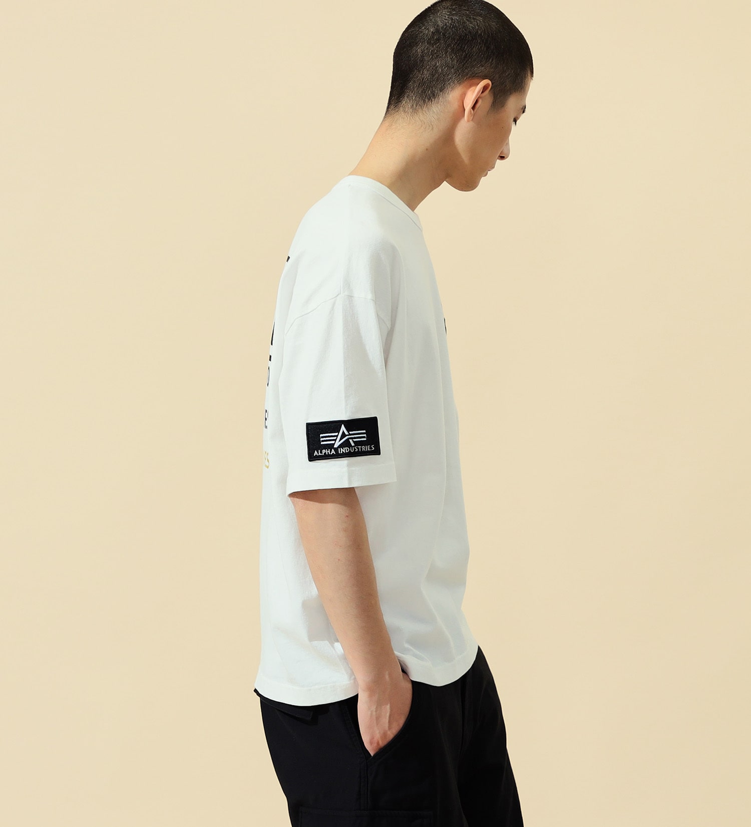 ALPHA(アルファ)のリフレクタープリントTシャツ 半袖|トップス/Tシャツ/カットソー/メンズ|ホワイト
