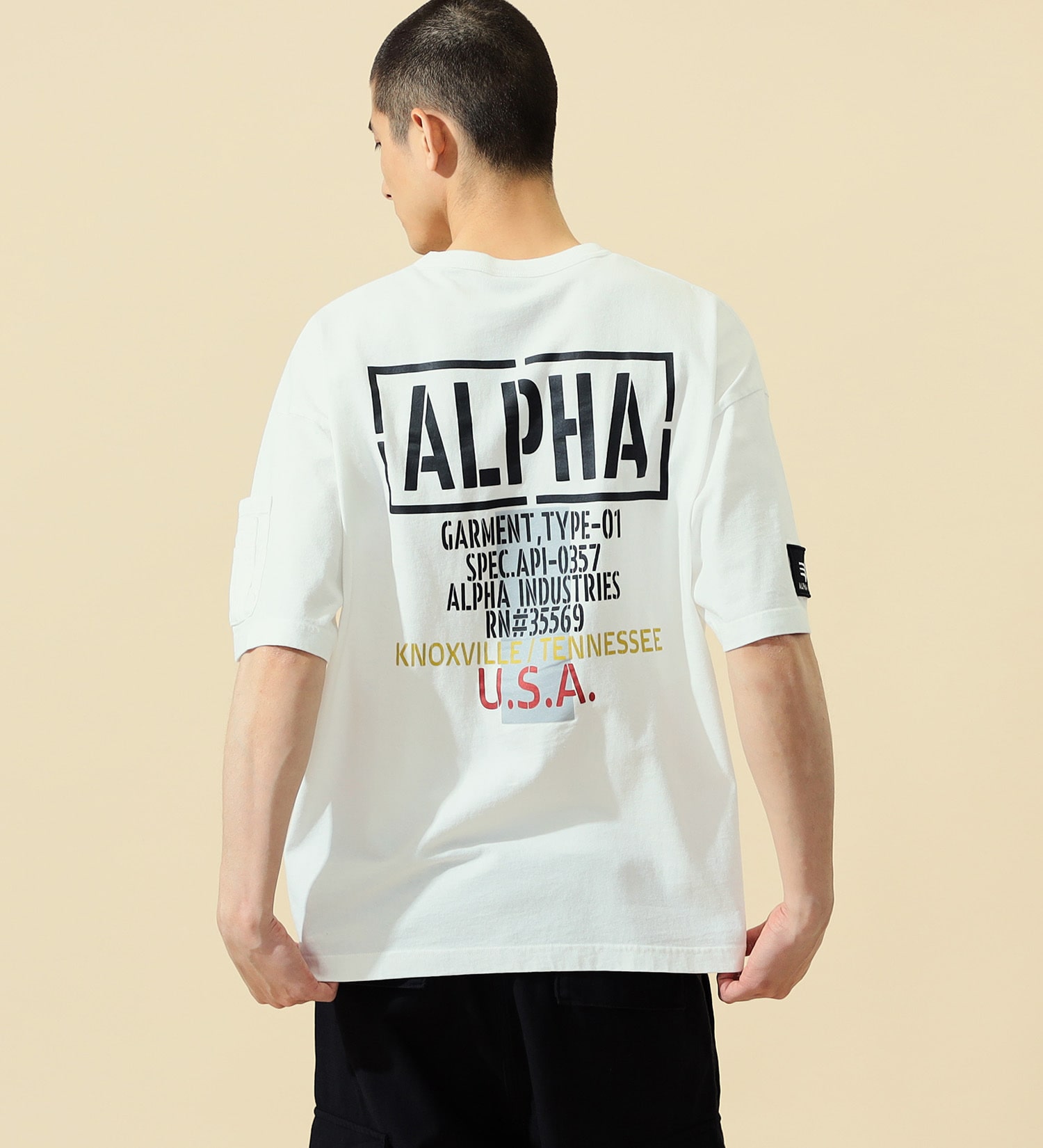 ALPHA(アルファ)のリフレクタープリントTシャツ 半袖|トップス/Tシャツ/カットソー/メンズ|ホワイト