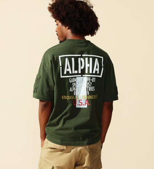 ALPHA(アルファ)の【ポイントアップ対象】リフレクタープリントTシャツ 半袖|トップス/Tシャツ/カットソー/メンズ|アーミー