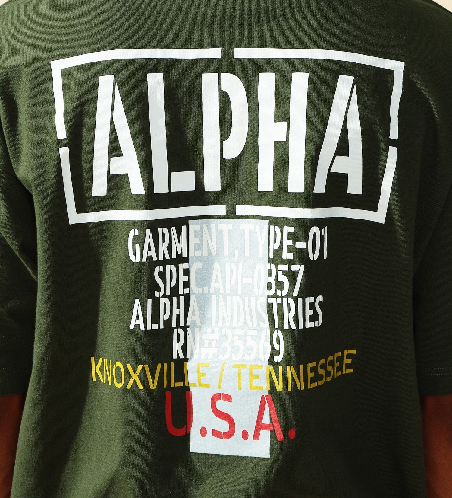 ALPHA(アルファ)のリフレクタープリントTシャツ 半袖|トップス/Tシャツ/カットソー/メンズ|アーミー