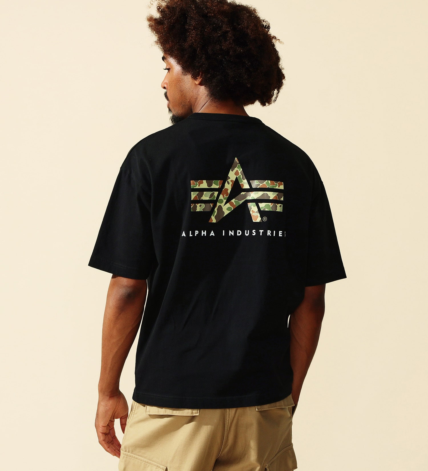ALPHA(アルファ)のユーティリティーポケットTシャツ (カモ) 半袖|トップス/Tシャツ/カットソー/メンズ|ブラック
