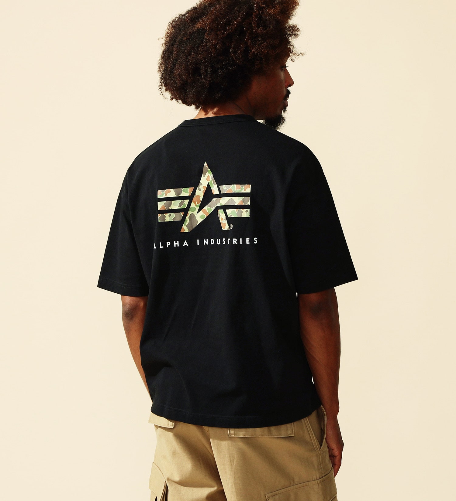 ALPHA(アルファ)のユーティリティーポケットTシャツ (カモ) 半袖|トップス/Tシャツ/カットソー/メンズ|ブラック