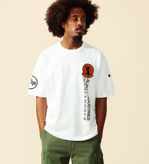 ALPHA(アルファ)の【ポイントアップ対象】USAF パッチプリントTシャツ 半袖|トップス/Tシャツ/カットソー/メンズ|ホワイト