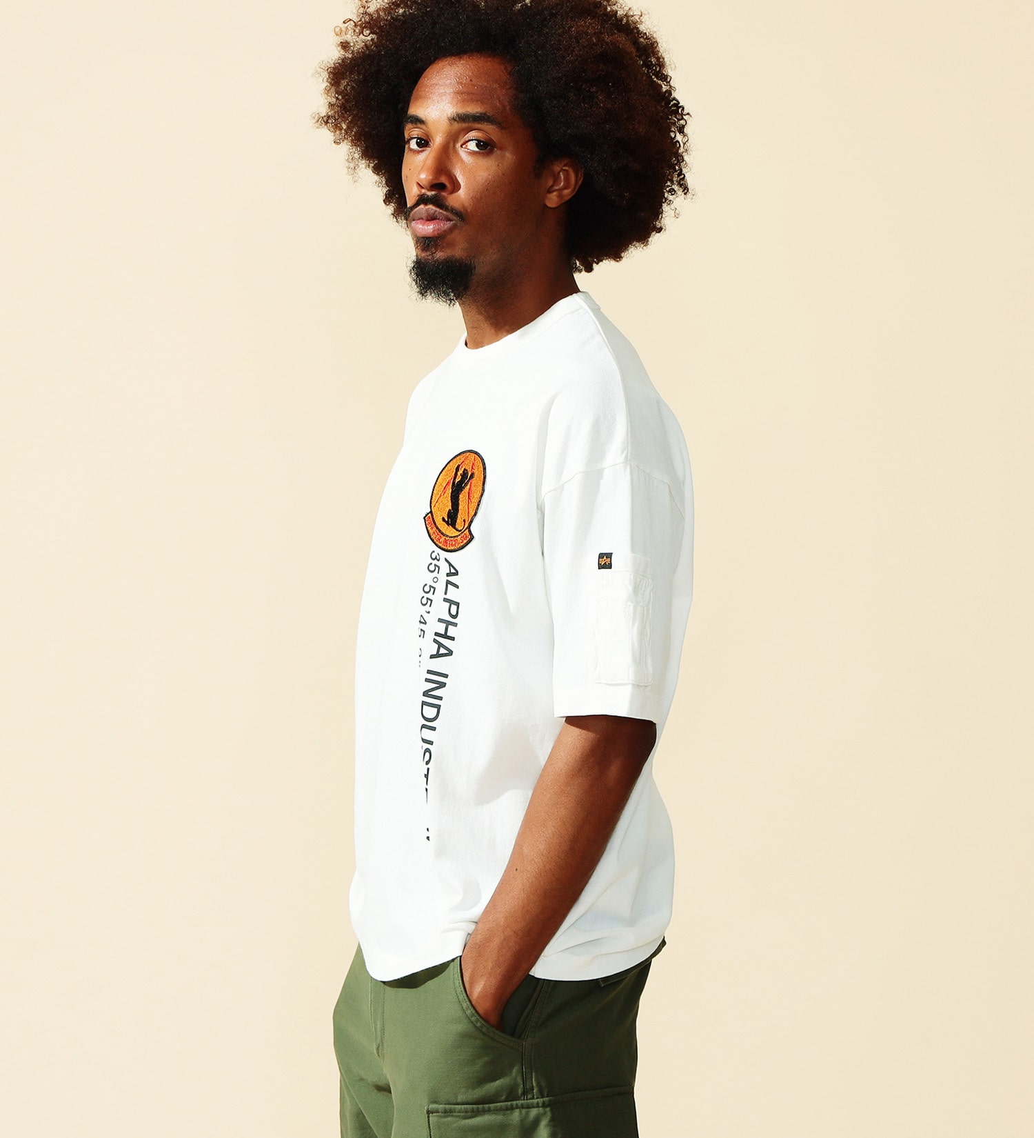 ALPHA(アルファ)のUSAF パッチプリントTシャツ 半袖|トップス/Tシャツ/カットソー/メンズ|ホワイト