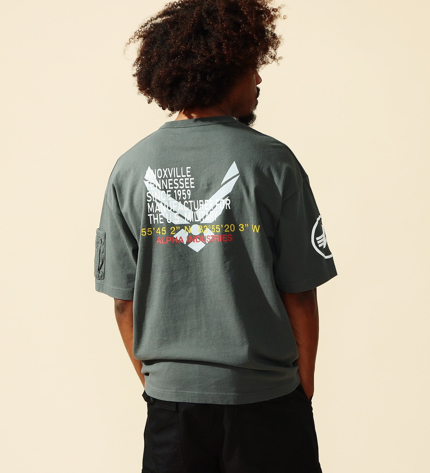 ALPHA(アルファ)のUSAF パッチプリントTシャツ 半袖|トップス/Tシャツ/カットソー/メンズ|グレー