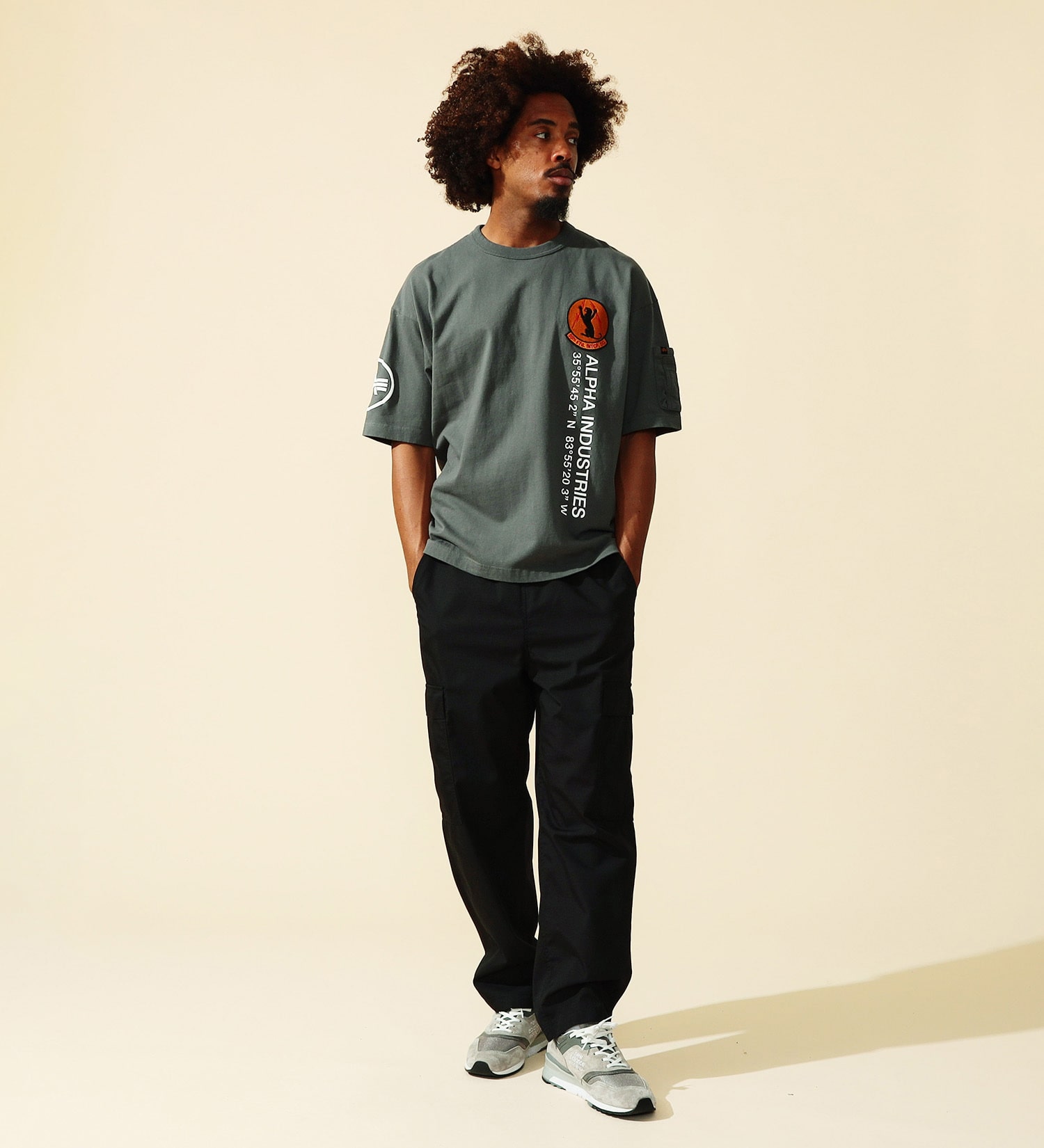 ALPHA(アルファ)のUSAF パッチプリントTシャツ 半袖|トップス/Tシャツ/カットソー/メンズ|グレー