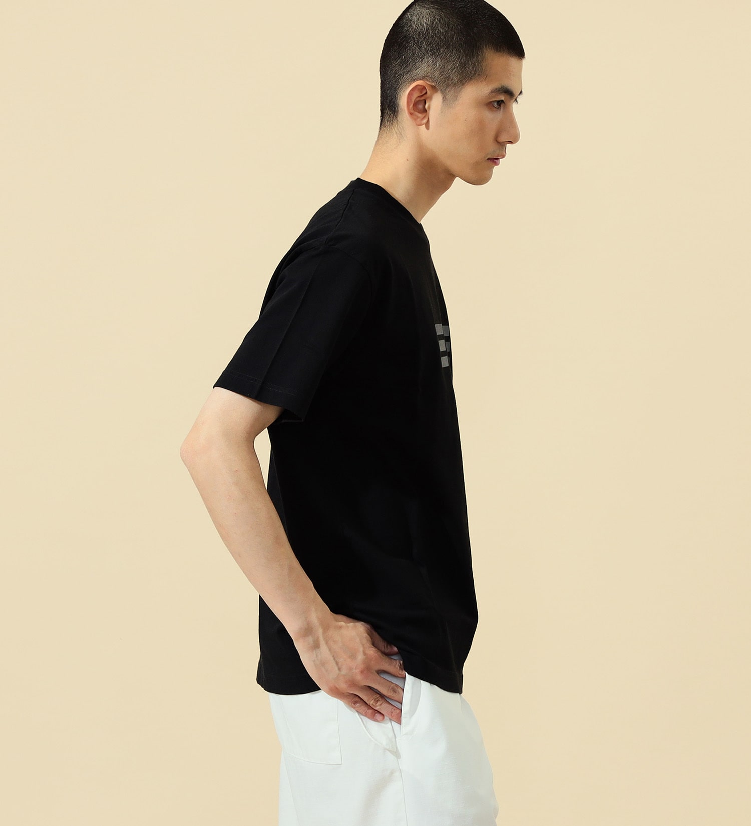 ALPHA(アルファ)のAマークロゴプリントTシャツ 半袖|トップス/Tシャツ/カットソー/メンズ|ブラック