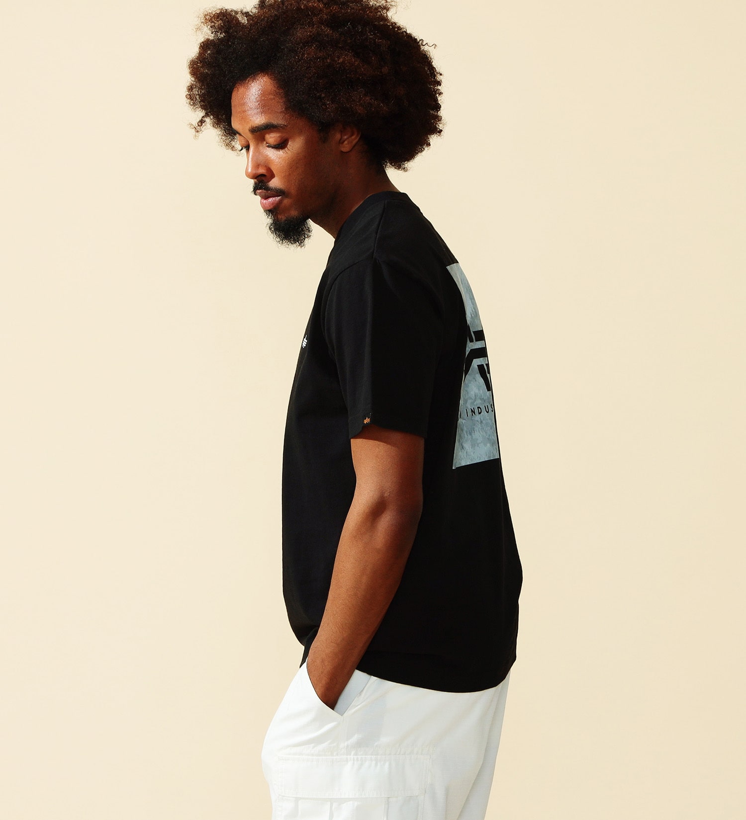 ALPHA(アルファ)のバックプリントBOXロゴTシャツ 半袖|トップス/Tシャツ/カットソー/メンズ|ブラック