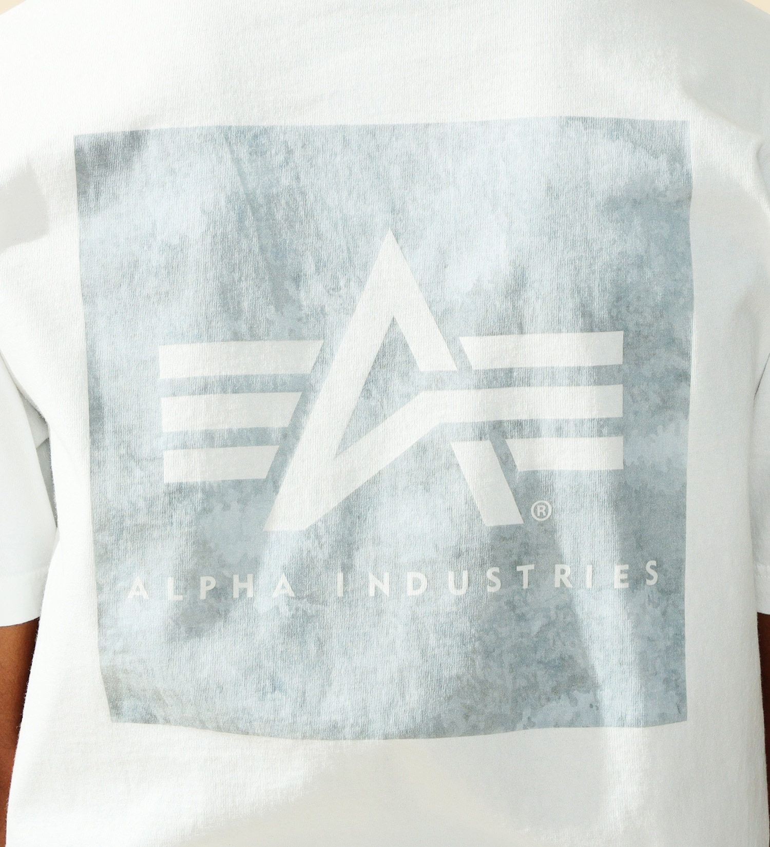ALPHA(アルファ)のバックプリントBOXロゴTシャツ 半袖|トップス/Tシャツ/カットソー/メンズ|ホワイト