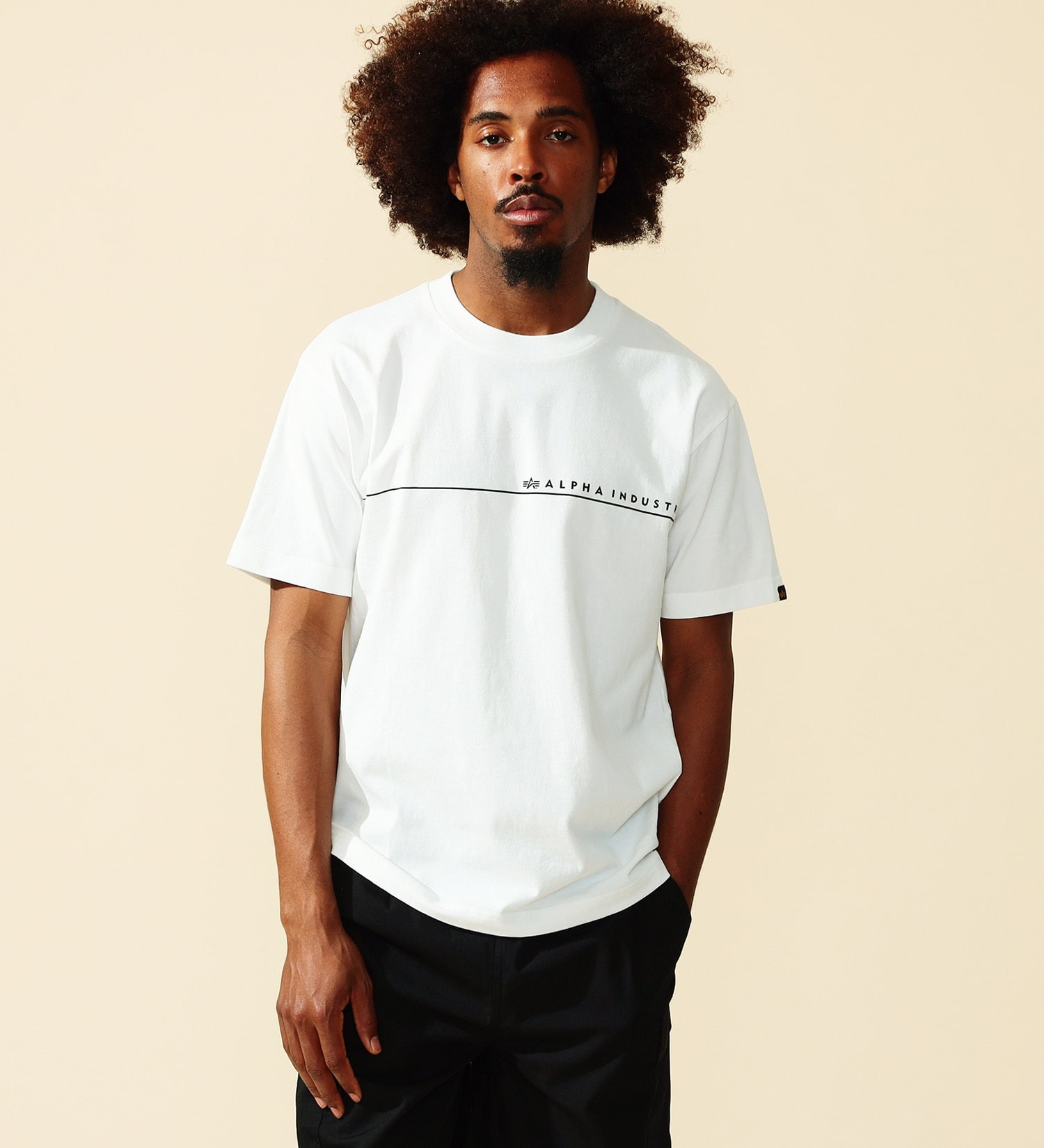ALPHA(アルファ)のHORIZONTAL ラインプリントTシャツ 半袖|トップス/Tシャツ/カットソー/メンズ|ホワイト