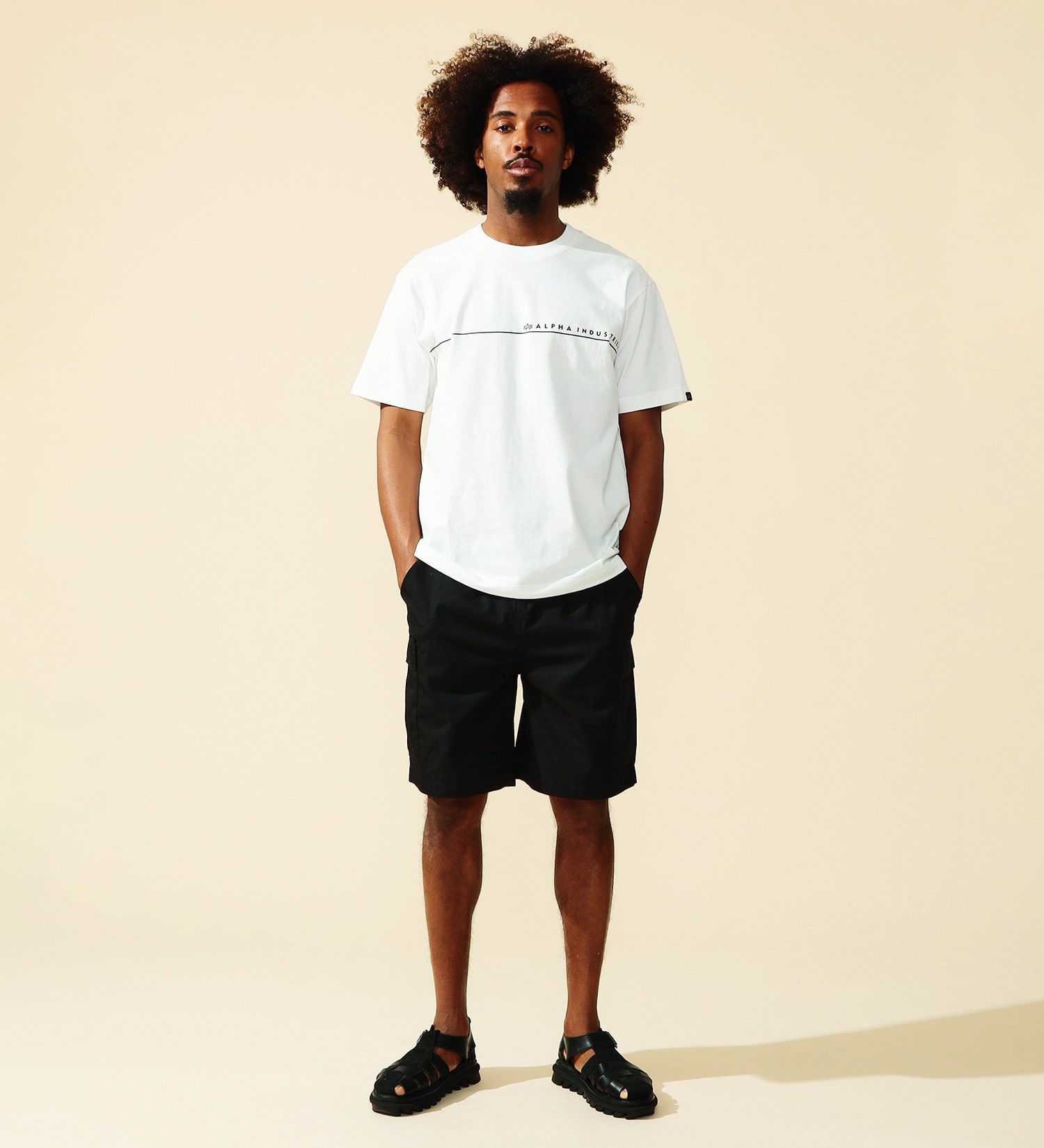 ALPHA(アルファ)のHORIZONTAL ラインプリントTシャツ 半袖|トップス/Tシャツ/カットソー/メンズ|ホワイト
