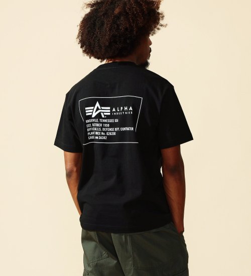 ALPHA(アルファ)の【ポイントアップ対象】MIL.SPECバックプリントTシャツ 半袖|トップス/Tシャツ/カットソー/メンズ|ブラック