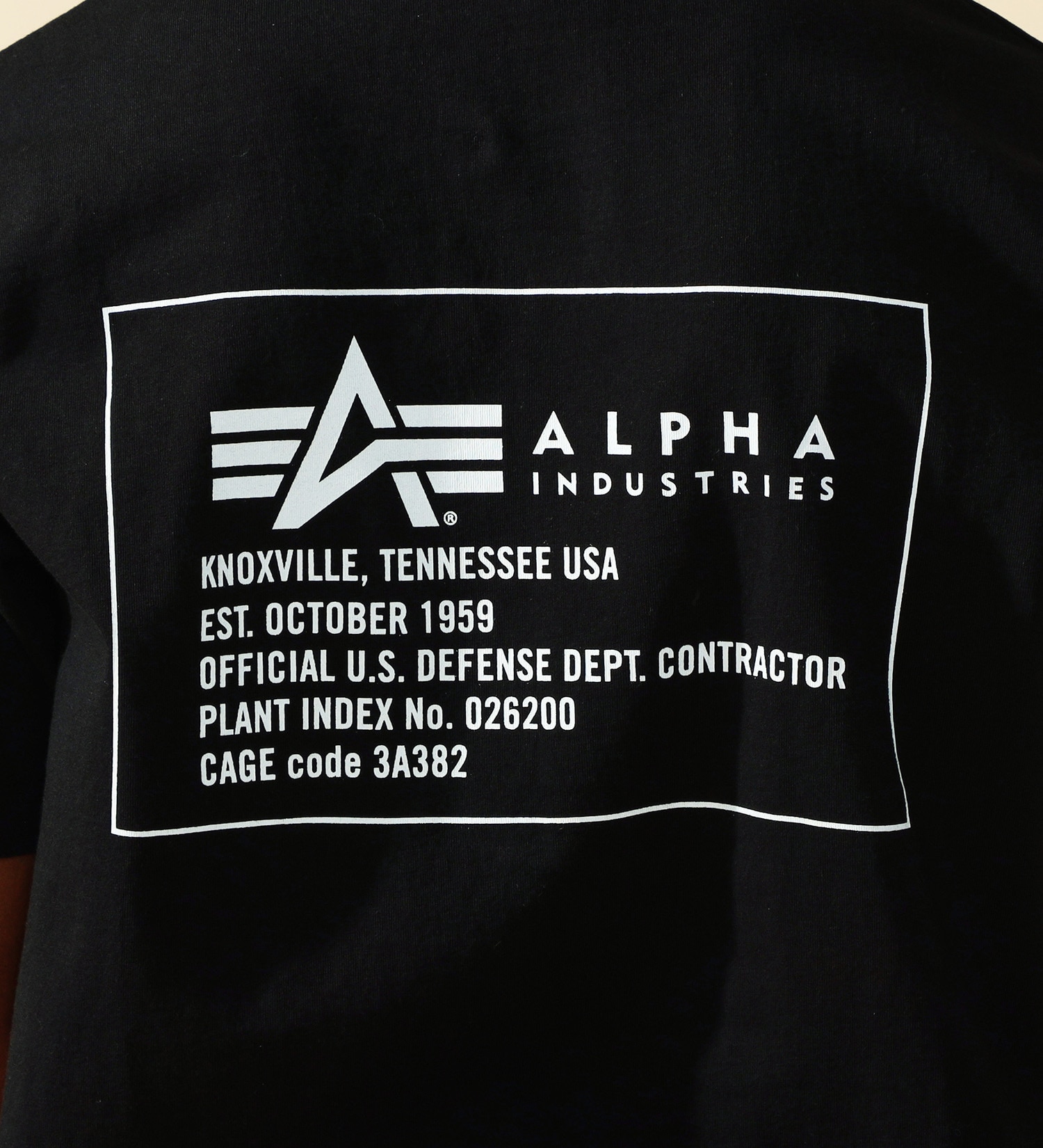 ALPHA(アルファ)のMIL.SPECバックプリントTシャツ 半袖|トップス/Tシャツ/カットソー/メンズ|ブラック