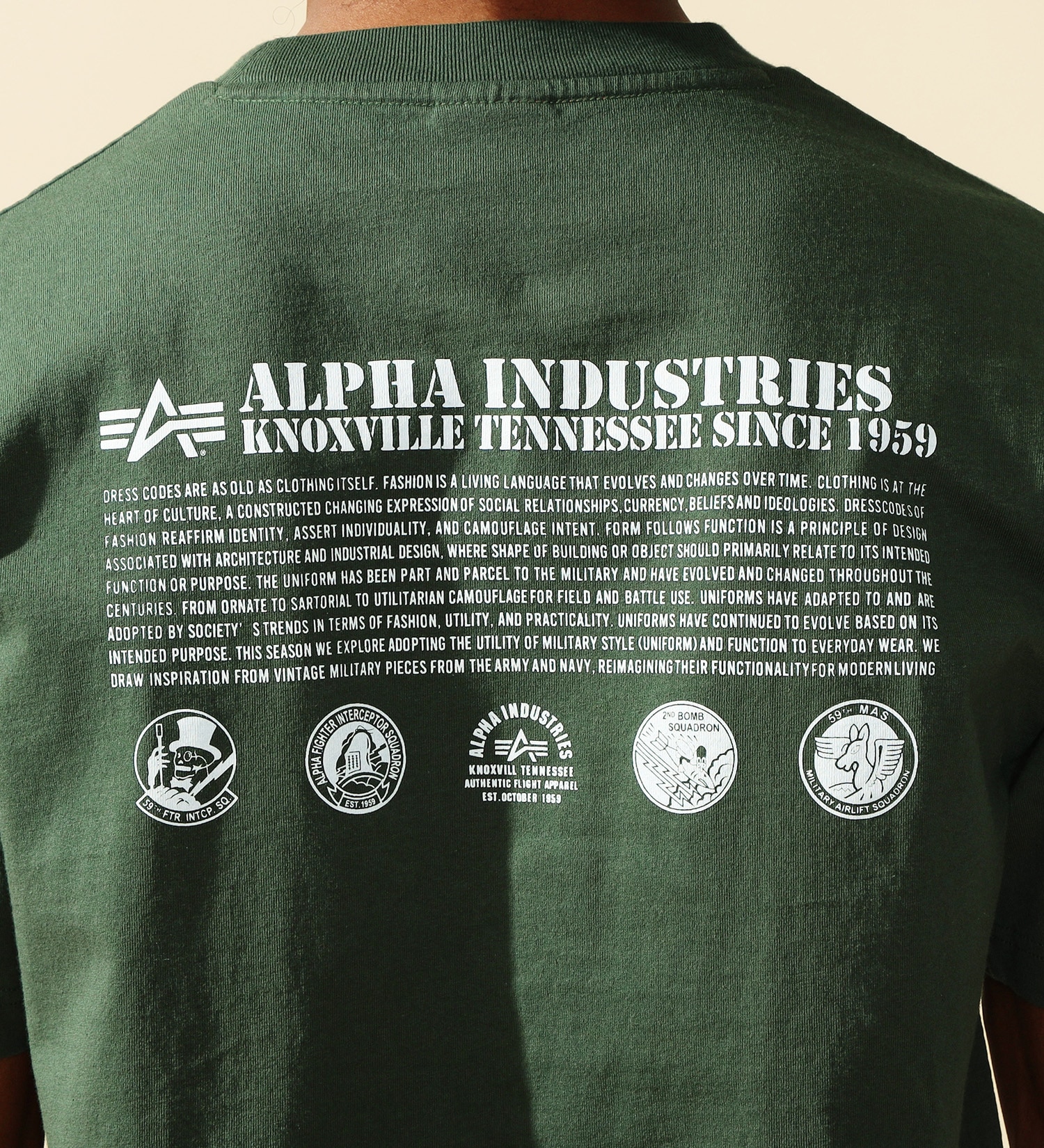 ALPHA(アルファ)のDRESSCODE バックプリントTシャツ 半袖|トップス/Tシャツ/カットソー/メンズ|ダークグリーン