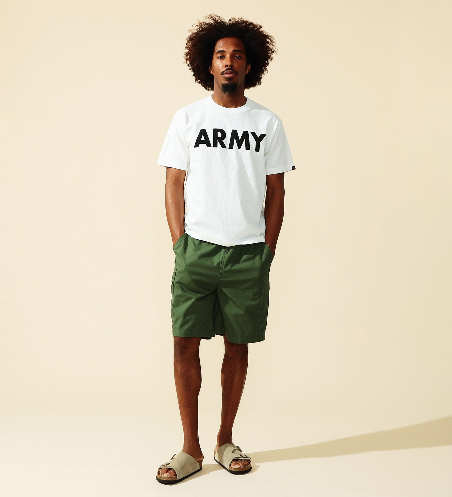 ALPHA(アルファ)のARMYプリントTシャツ 半袖|トップス/Tシャツ/カットソー/メンズ|ホワイト