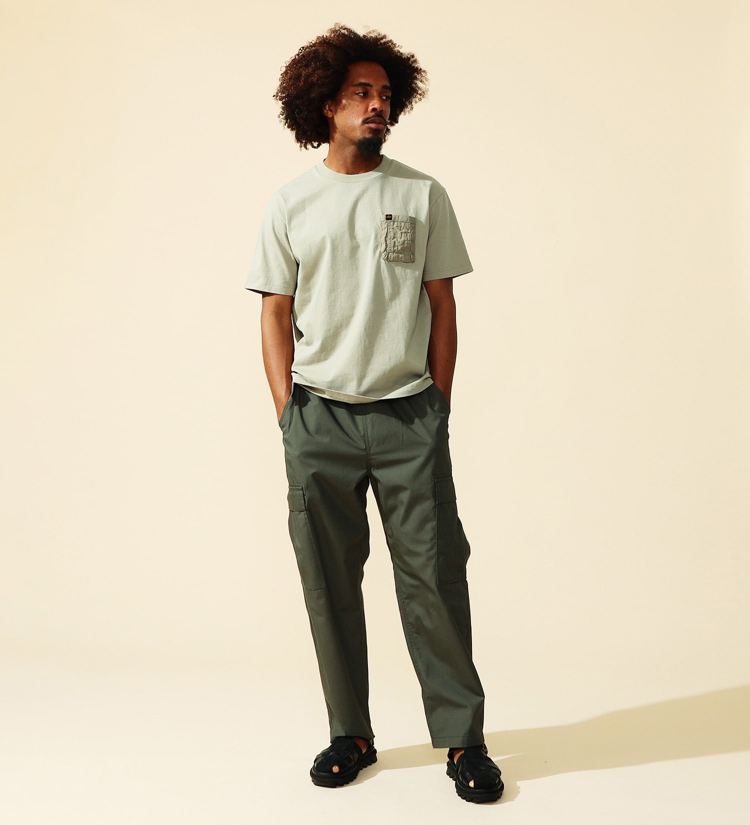 ALPHA(アルファ)のユーティリティーポケットTシャツ 半袖|トップス/Tシャツ/カットソー/メンズ|カーキ
