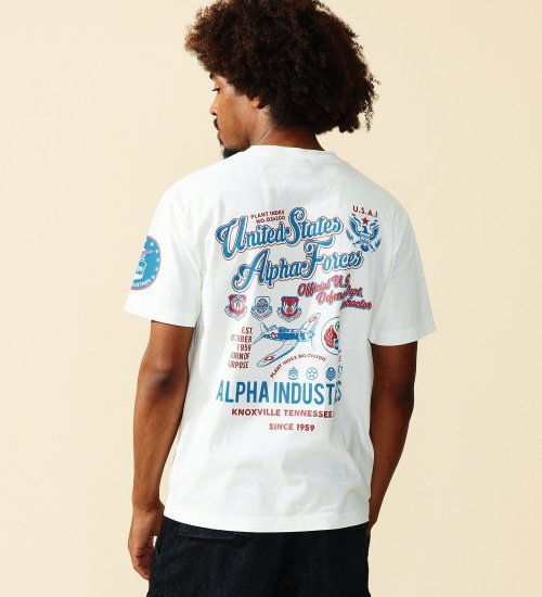 ALPHA(アルファ)の【ポイントアップ対象】MILプリントＴシャツ 半袖|トップス/Tシャツ/カットソー/メンズ|ホワイト