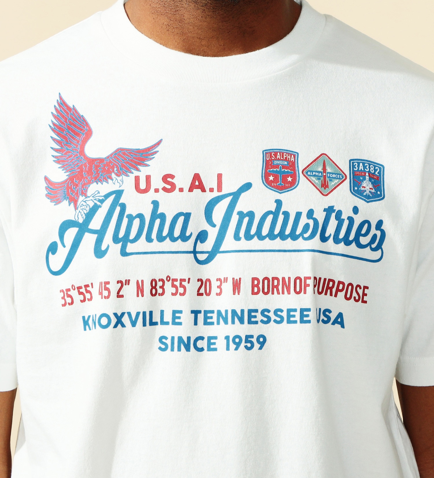 ALPHA(アルファ)のMILプリントＴシャツ 半袖|トップス/Tシャツ/カットソー/メンズ|ホワイト