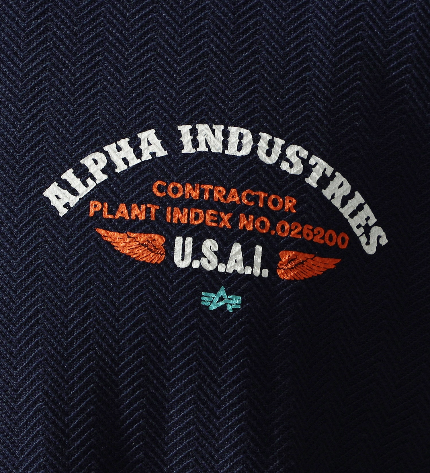 ALPHA(アルファ)のヘリンボーン バックプリントTシャツ 半袖|トップス/Tシャツ/カットソー/メンズ|ネイビー