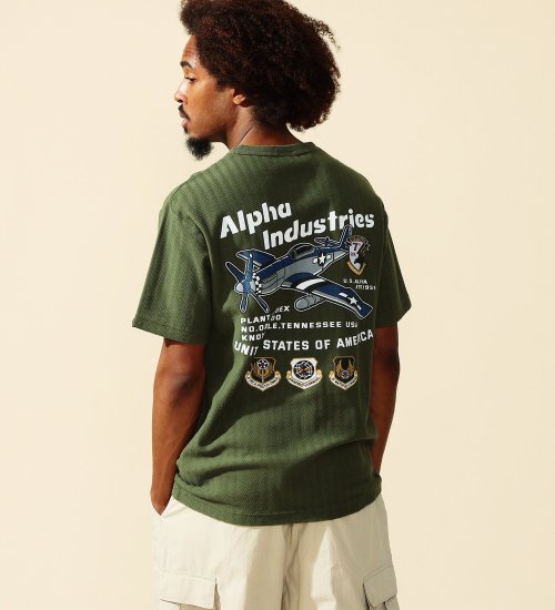 ヘリンボーン バックプリントTシャツ 半袖|ALPHA|アルファ
