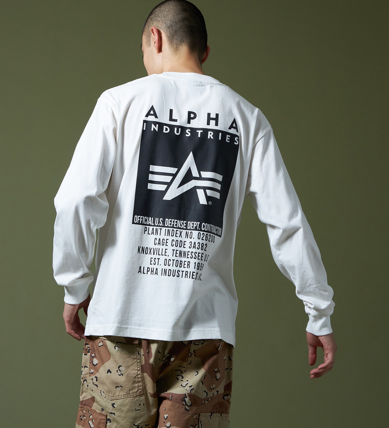 ALPHA(アルファ)のプリントBOX FLYING-ATシャツ長袖|トップス/Tシャツ/カットソー/メンズ|ホワイト