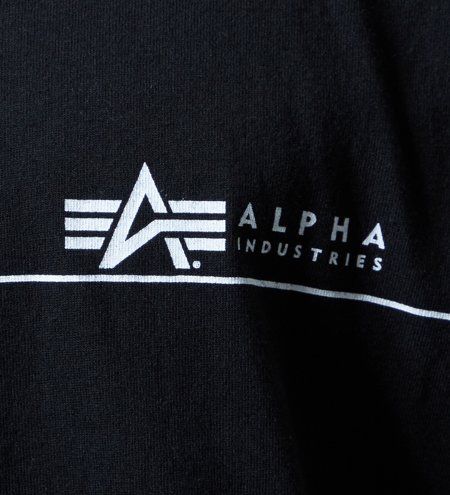 ALPHA(アルファ)のプリントホリゾンタルラインTシャツ長袖|トップス/Tシャツ/カットソー/メンズ|ブラック