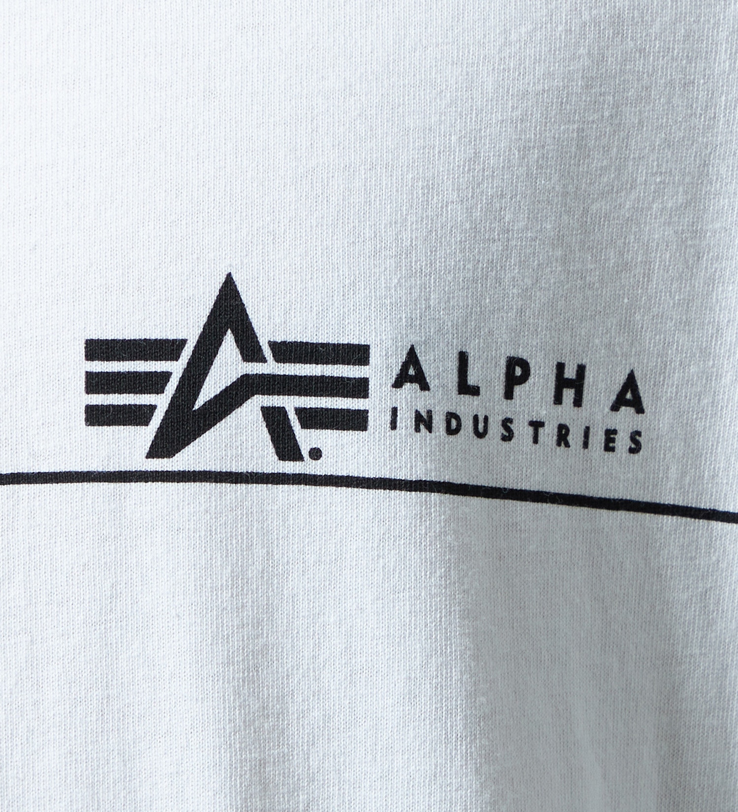 ALPHA(アルファ)のプリントホリゾンタルラインTシャツ長袖|トップス/Tシャツ/カットソー/メンズ|ホワイト